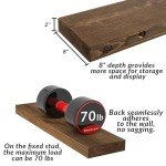 Heavy-Duty Walnut Floating Shelves - Set of 2