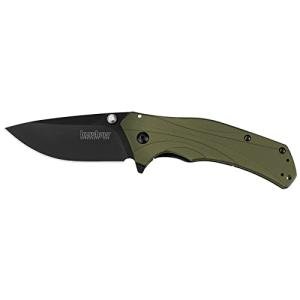 Olive/Black Kershaw Pocket Knife with 3.25" Blade