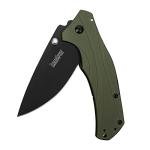 Olive/Black Kershaw Pocket Knife with 3.25" Blade