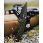 Olive/Black Kershaw Pocket Knife with 3.25" Blade