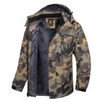 Keevoom Hooded Snowboarding Jacket: Waterproof, Windproof, Warm (AG Camo,L)