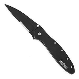 Kershaw Leek Black Serrated Pocketknife with 3" Blade