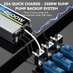 2500W Sump Pump Battery Backup System for Emergencies