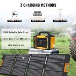 Portable Solar Generator with 200W Foldable Panel