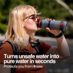 WATER TO GO Water Purifier Filter Bottle (Active 26oz/75cl) - Perfect for Travel Hiking Camping and Survival