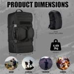 Black Tactical Travel Backpack 60L for Prepping