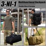Black Tactical Travel Backpack 60L for Prepping