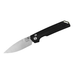 Kershaw Iridium Folding Pocket Knife, 3.45 inch MagneCut Steel Blade, Stonewashed Finish, Black Handle, Made in the USA