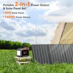 MARBERO 148Wh Portable Solar Generator with Panel
