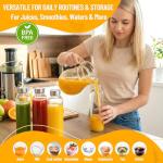 Set of 6 Reusable 18 oz Glass Bottles