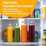 Set of 6 Reusable 18 oz Glass Bottles