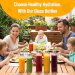 Set of 6 Reusable 18 oz Glass Bottles