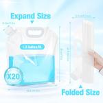 20 Pack 1.3 Gallon Collapsible Water Storage Bags