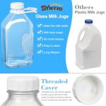 64 Oz Glass Juice Jugs - 4 Pack with Lids