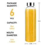 Sursip 18oz Reusable Glass Water Bottle Set