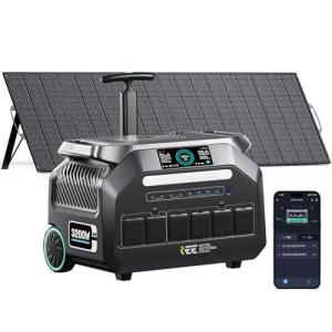 IEE P3200 Power Station and Solar Panel Combo