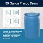 Bushman 55 Gallon Stackable Blue Storage Drum