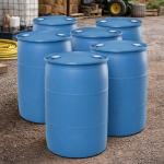 Bushman 55 Gallon Stackable Blue Storage Drum