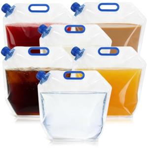 Collapsible 1.5 Gallon Water Container Bags - 6 Pack