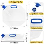 Collapsible 1.5 Gallon Water Container Bags - 6 Pack
