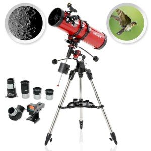 AmScope 130mm Reflector Telescope with Equatorial Mount
