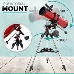 AmScope 130mm Reflector Telescope with Equatorial Mount