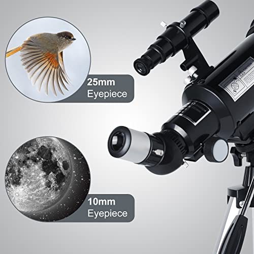70mm Telescope with AZ Mount, Multi-Coated Optics, Phone Adapter