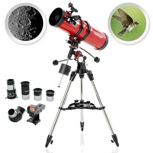 AmScope 130mm Reflector Telescope with Equatorial Mount