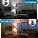 HD Wireless Light Bulb Security Camera with Motion Detection