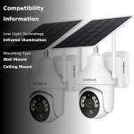 Wireless 2K Solar Outdoor Security Camera with 360° View