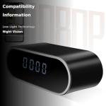 HD 1080P WiFi Alarm Clock Camera with Night Vision
