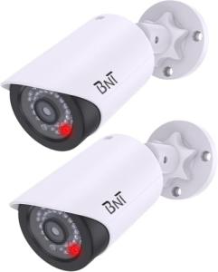 2-Pack Dummy Security Cameras, Red LED, Indoor/Outdoor
