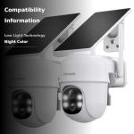 Cinnado 2K Wireless Solar Security Camera 360° View