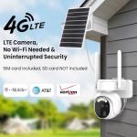 2K 4G LTE Solar Security Camera with Night Vision