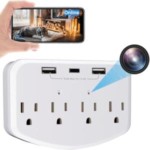 1080P Wireless Mini Hidden Spy Outlet Camera