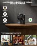 Xega 4G Wireless Indoor Security Camera, 2K PTZ