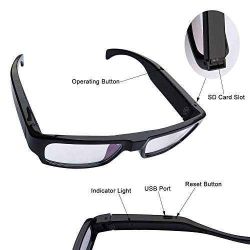 Hereta Spy Camera Glasses - 1080P Video Recorder