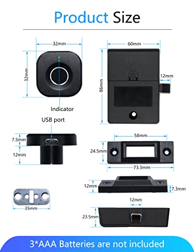 Smart Biometric Fingerprint Cabinet Lock for Home Office