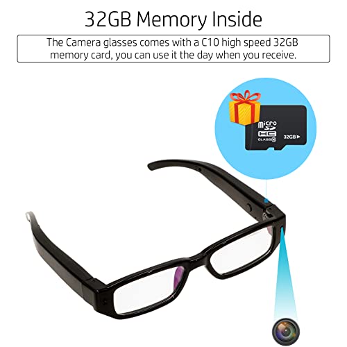1080p Spy Camera Glasses - 32GB Memory