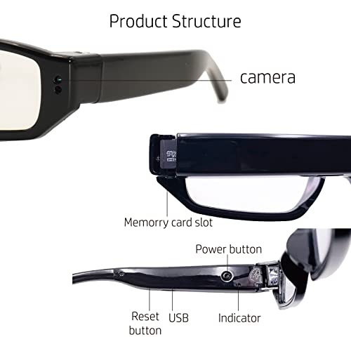 1080p Spy Camera Glasses - 32GB Memory