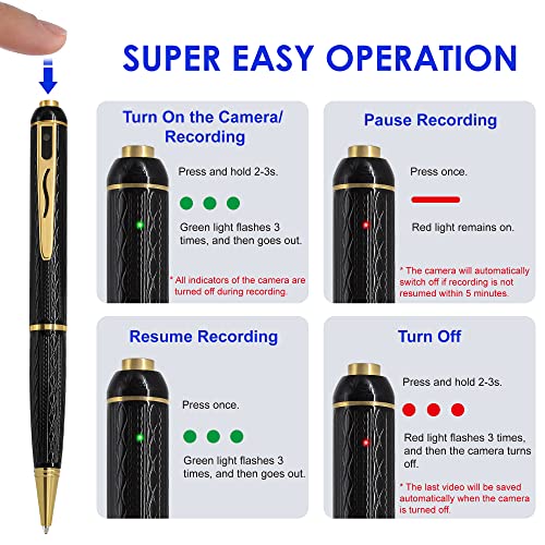 Hidden Camera Pen, Easy-to-Use Spy Cam