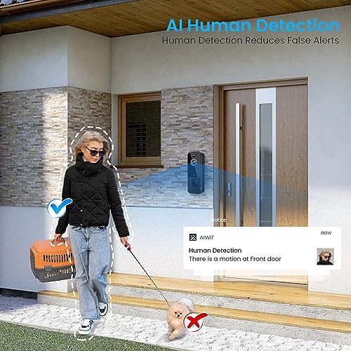 Wireless Doorbell Camera with AI Detection & HD Live View