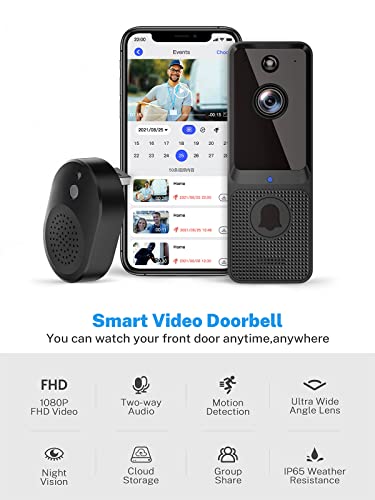 SHARKPOP Wireless Doorbell Camera: Smart WiFi Spy Gear