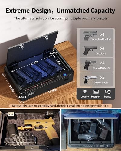 Smart Gun Safe: Biometric Pistol Safe, Quick Access