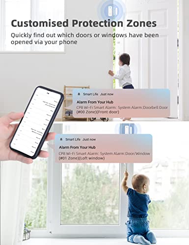 CPVAN Home Security System with WiFi, App, Sensors, Siren (8Pc)