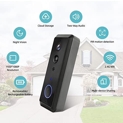 Putbopo Smart Doorbell with 1080P FHD & Night Vision