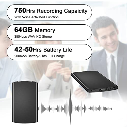 Thinnest 64GB Voice Activated Spy Recorder