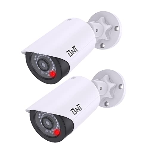 2-Pack Dummy Security Cameras, Red LED, Indoor/Outdoor