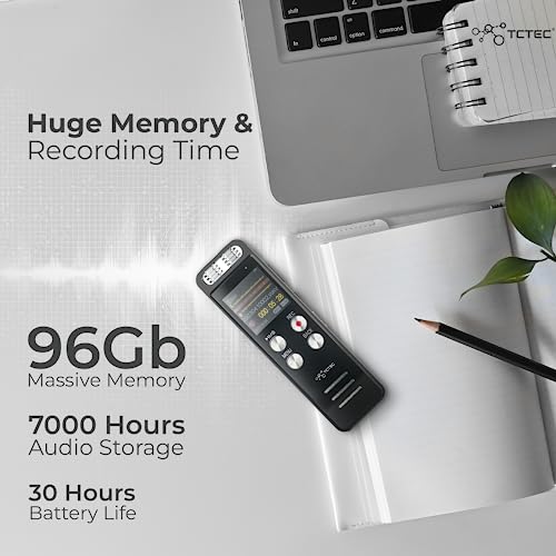 TCTEC 96GB Spy Voice Recorder: Crystal-clear Sound Recording