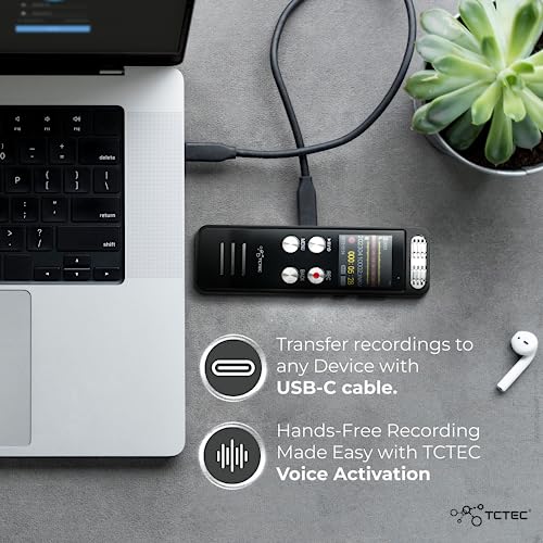 TCTEC 96GB Spy Voice Recorder: Crystal-clear Sound Recording